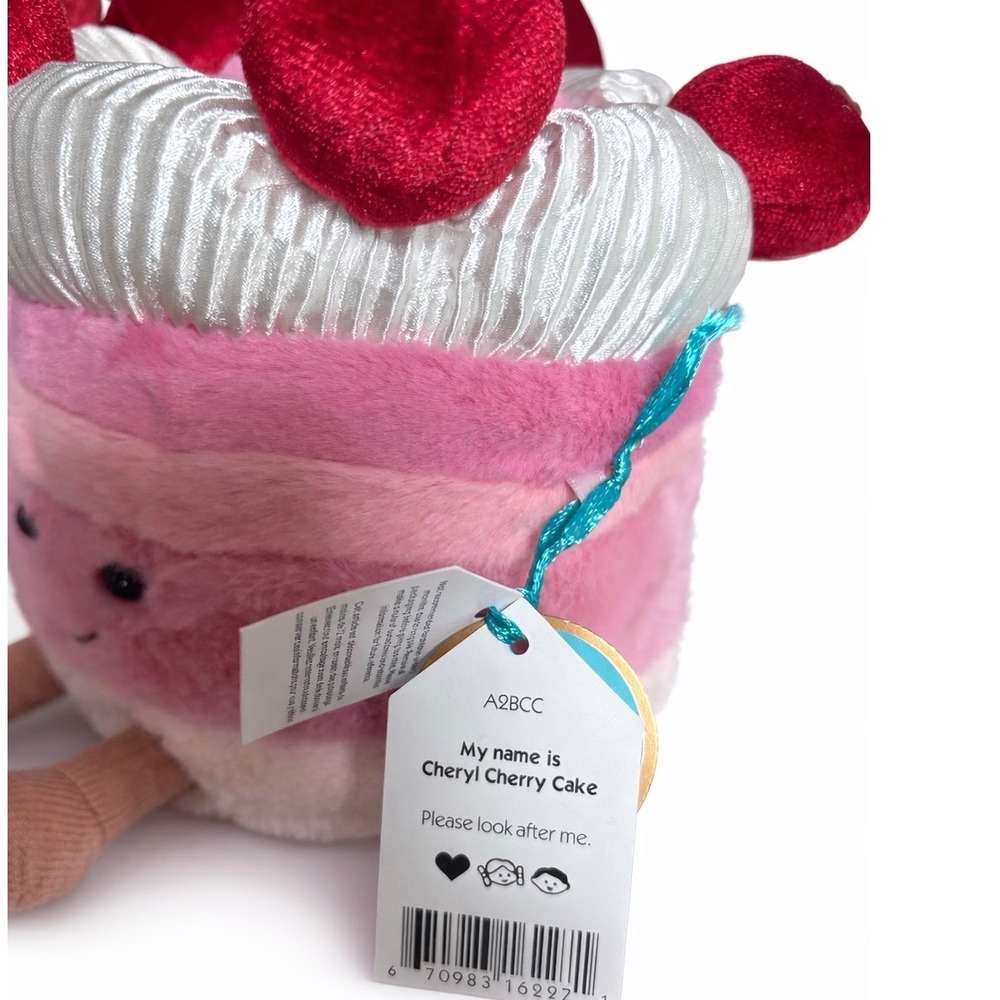 Jellycat Harrods Exclusive Cheryl Cherry Cake Plush Amuseables A2BCC NWT Rare - Picture 3 of 4